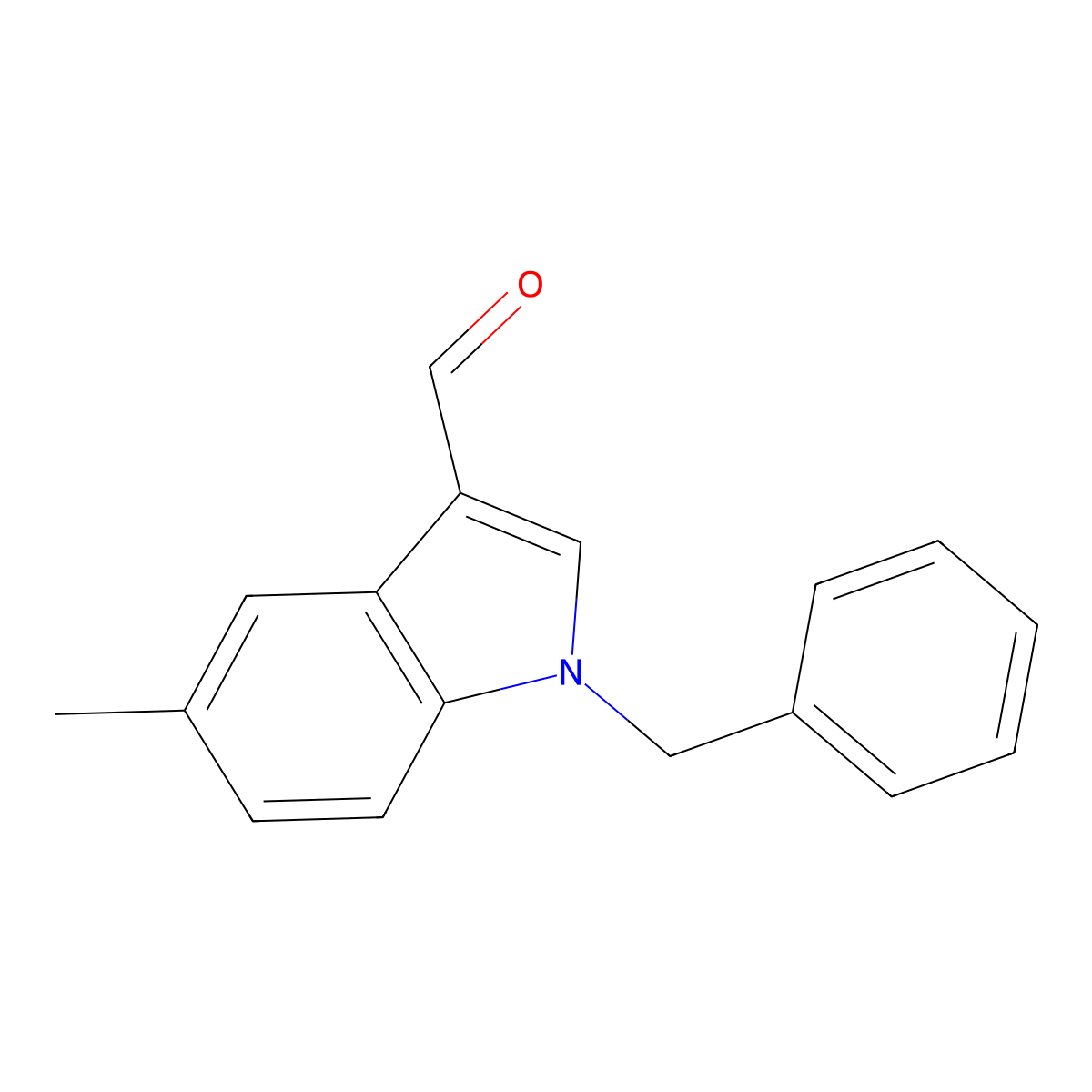 1-benzyl-5-methyl-1H-indole-3-carbaldehyde molecular structure, CAS 1134334-45-4