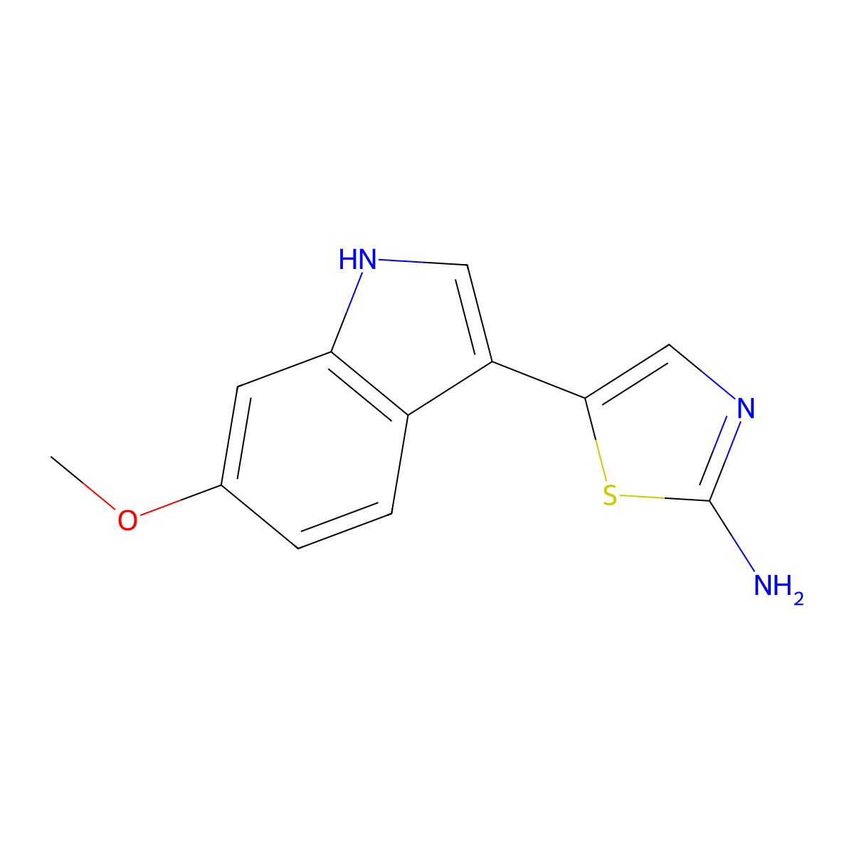 5-(6-methoxy-1H-indol-3-yl)-1,3-thiazol-2-amine molecular structure, CAS 1134334-48-7