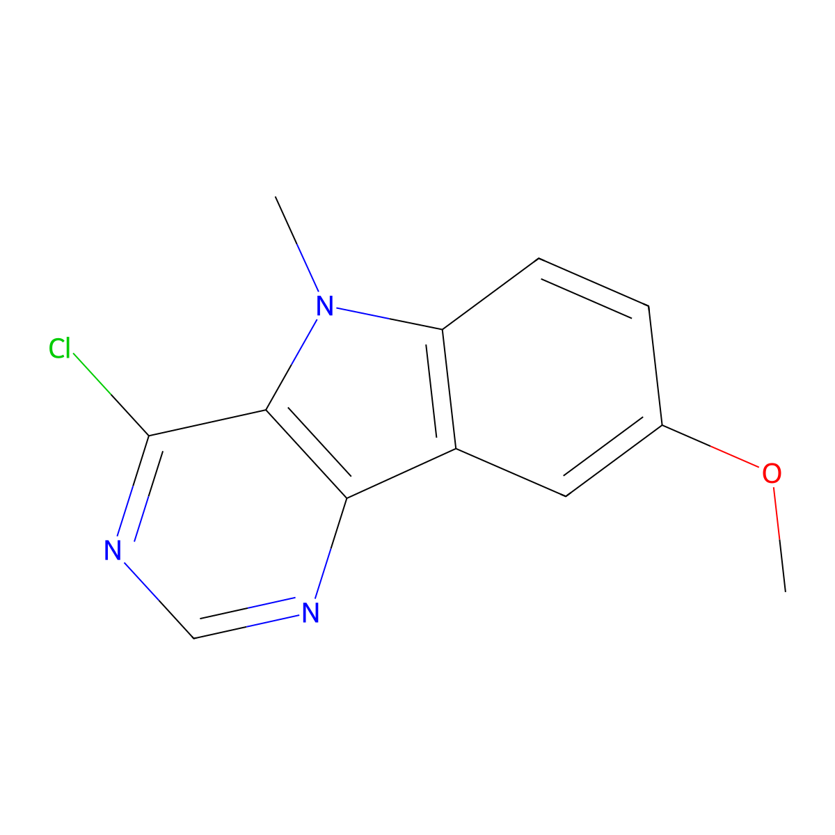 4-chloro-8-methoxy-5-methyl-5H-pyrimido[5,4-b]indole molecular structure, CAS 1134334-55-6