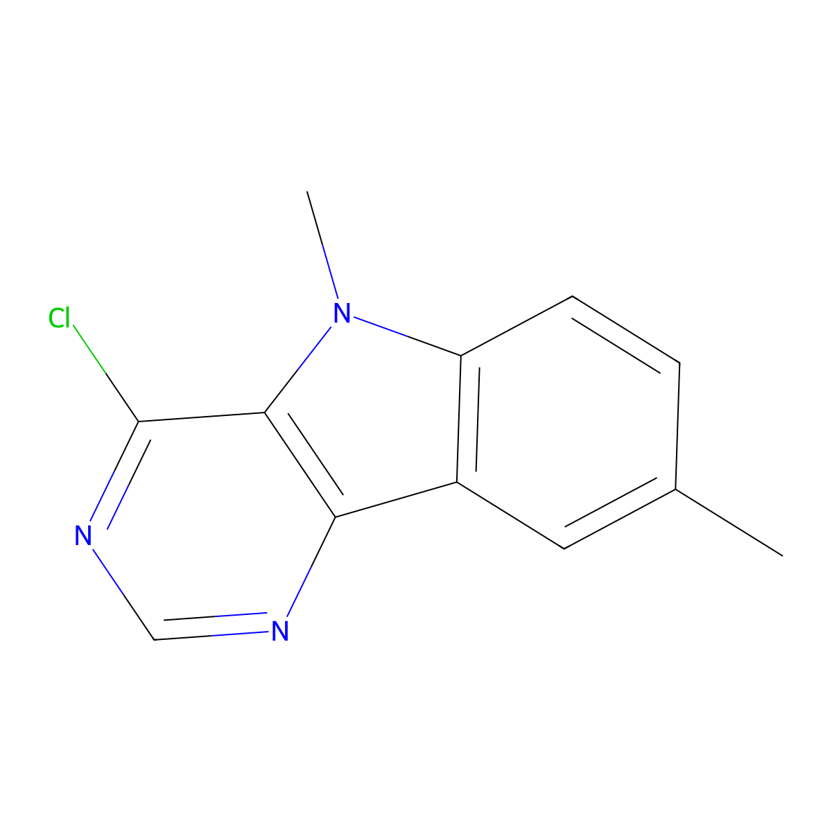 4-chloro-5,8-dimethyl-5H-pyrimido[5,4-b]indole molecular structure, CAS 1134334-56-7