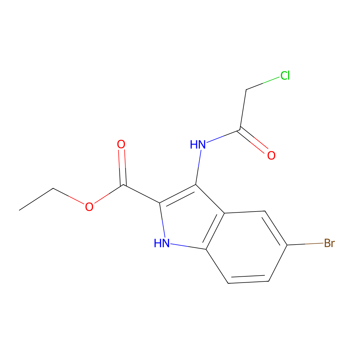 ethyl 5-bromo-3-[(chloroacetyl)amino]-1H-indole-2-carboxylate molecular structure, CAS 1134334-60-3