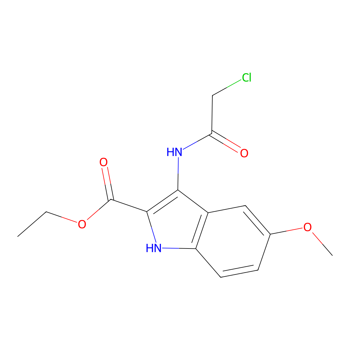 ethyl 3-[(chloroacetyl)amino]-5-methoxy-1H-indole-2-carboxylate molecular structure, CAS 1134334-63-6