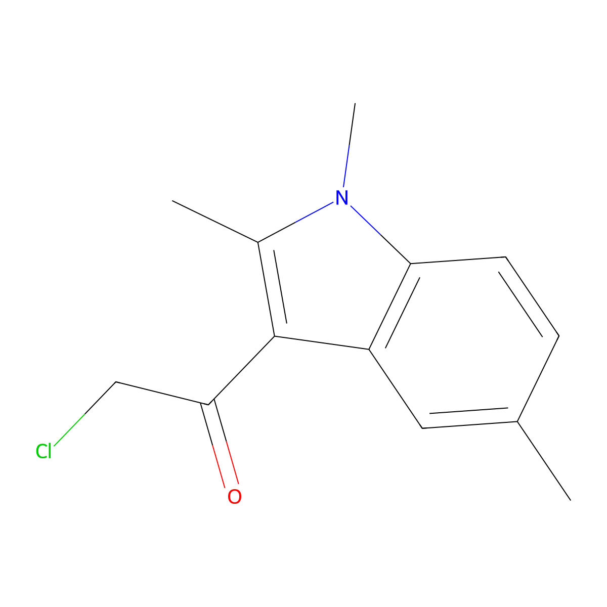 2-chloro-1-(1,2,5-trimethyl-1H-indol-3-yl)ethanone molecular structure, CAS 1134334-65-8