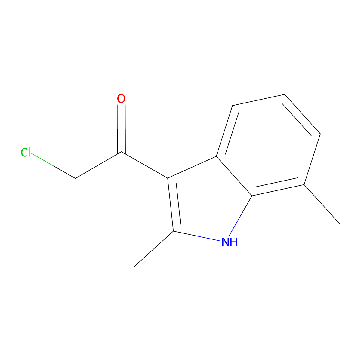 2-chloro-1-(2,7-dimethyl-1H-indol-3-yl)ethanone molecular structure, CAS 1134334-67-0