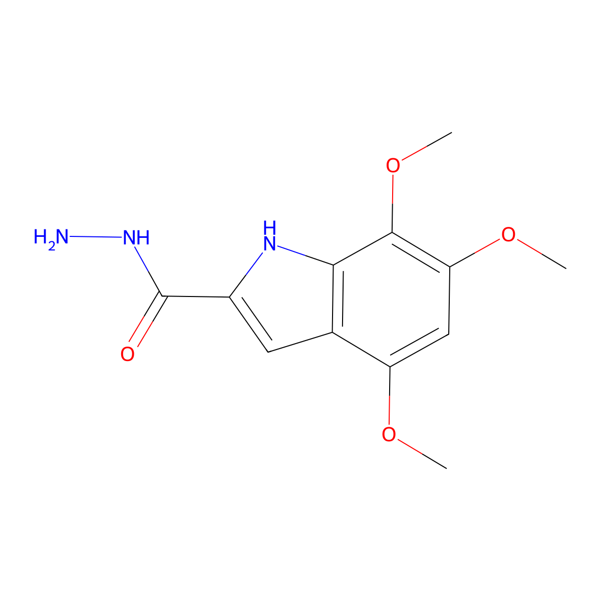 4,6,7-trimethoxy-1H-indole-2-carbohydrazide molecular structure, CAS 1134334-80-7