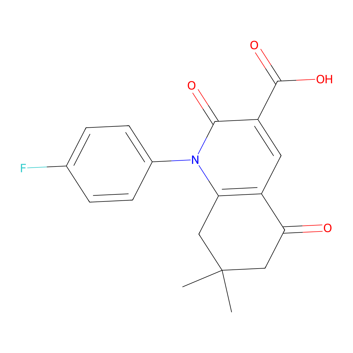 1-(4-Fluorophenyl)-7,7-dimethyl-2,5-dioxo-1,2,5,6,7,8-hexahydroquinoline-3-carboxylic acid molecular structure, CAS 1134334-88-5