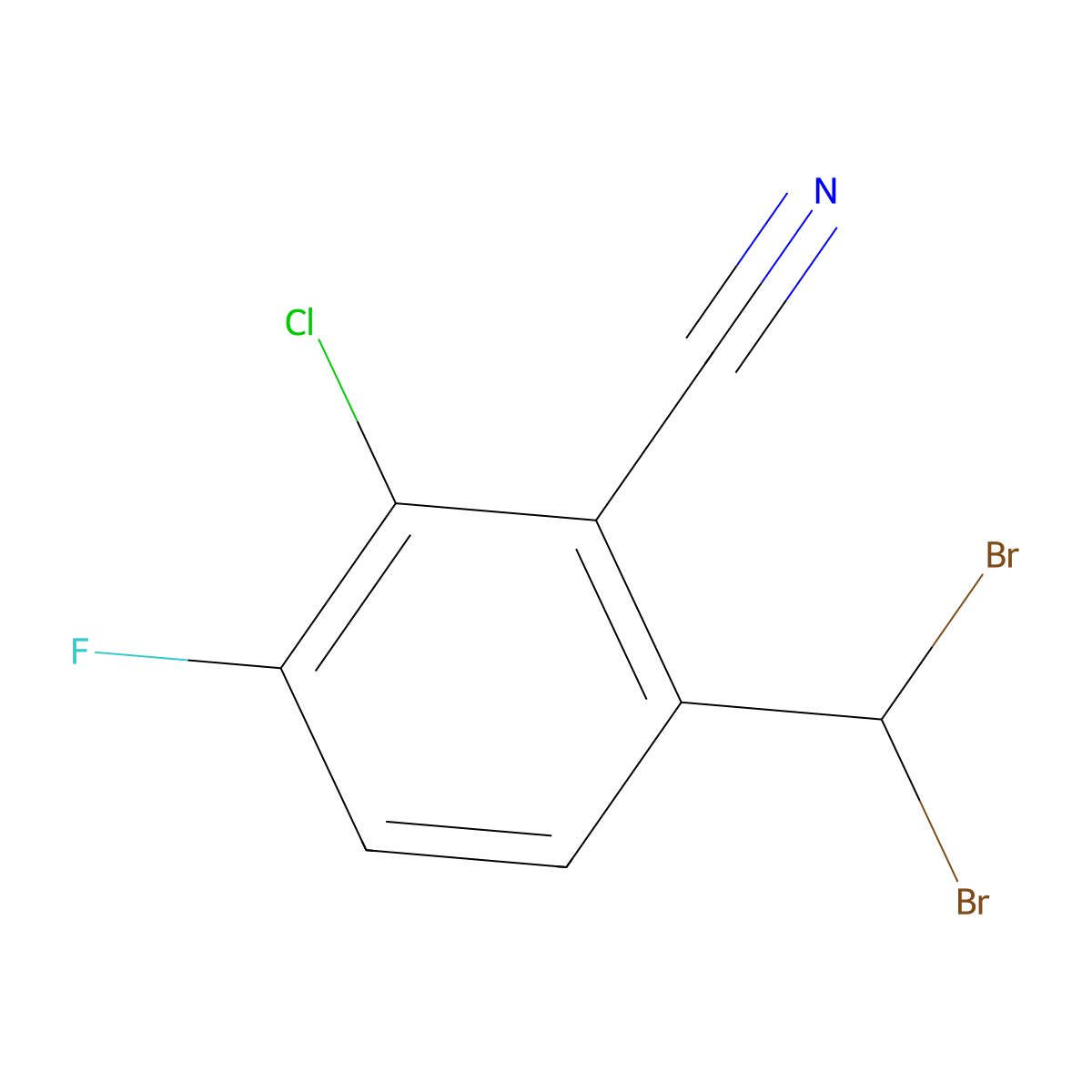 2-Chloro-6-(dibromomethyl)-3-fluorobenzonitrile molecular structure, CAS 1134335-07-1