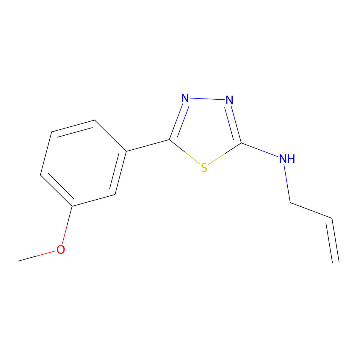 N-allyl-5-(3-methoxyphenyl)-1,3,4-thiadiazol-2-amine molecular structure, CAS 1134335-20-8