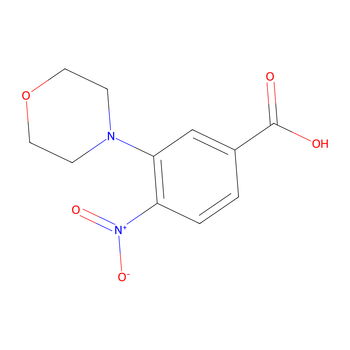 3-(Morpholin-4-YL)-4-nitrobenzoic acid molecular structure, CAS 1134335-58-2