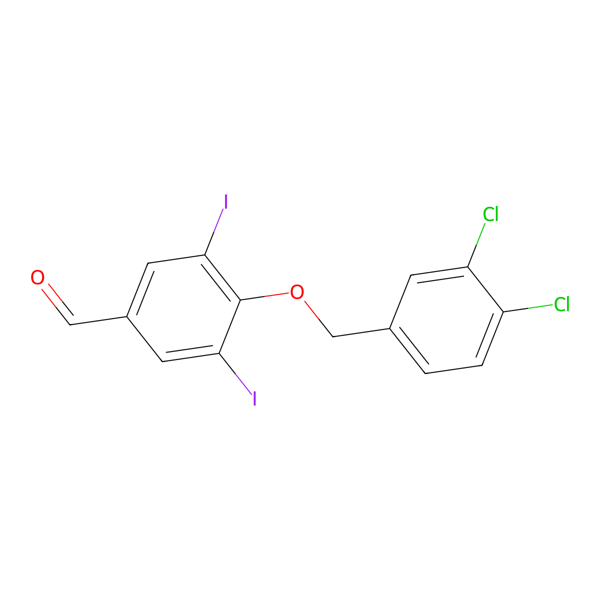 4-[(3,4-Dichlorobenzyl)oxy]-3,5-diiodobenzaldehyde molecular structure, CAS 1134336-77-8