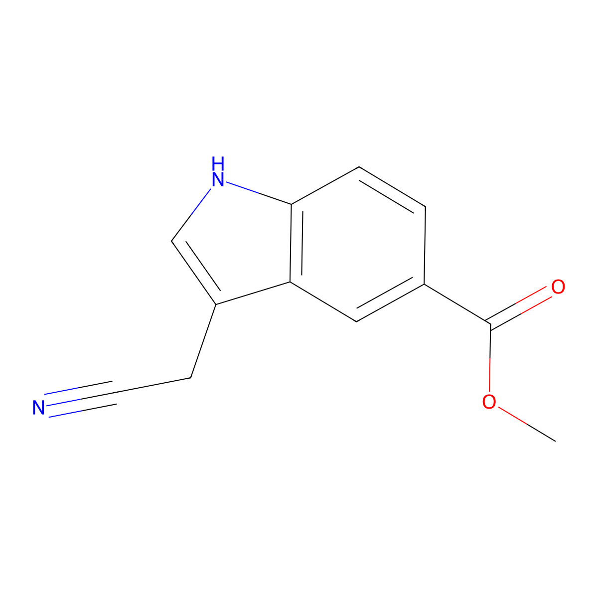 Methyl 3-(cyanomethyl)-1H-indole-5-carboxylate molecular structure, CAS 113438-59-8