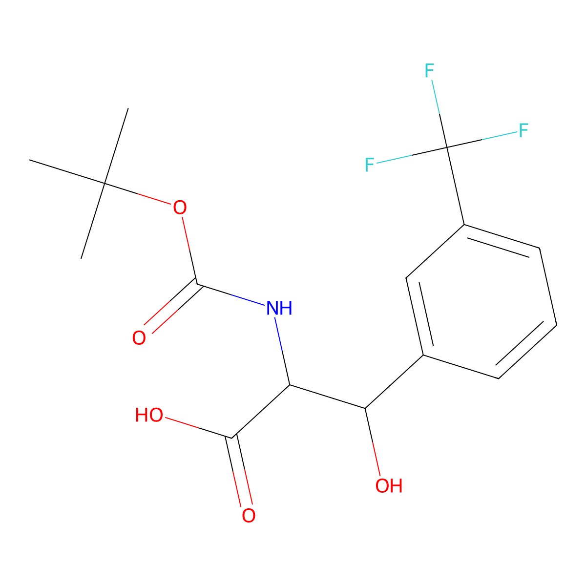 Boc-D-threo-3-(3-trifluoromethylphenyl)serine molecular structure, CAS 1134411-38-3