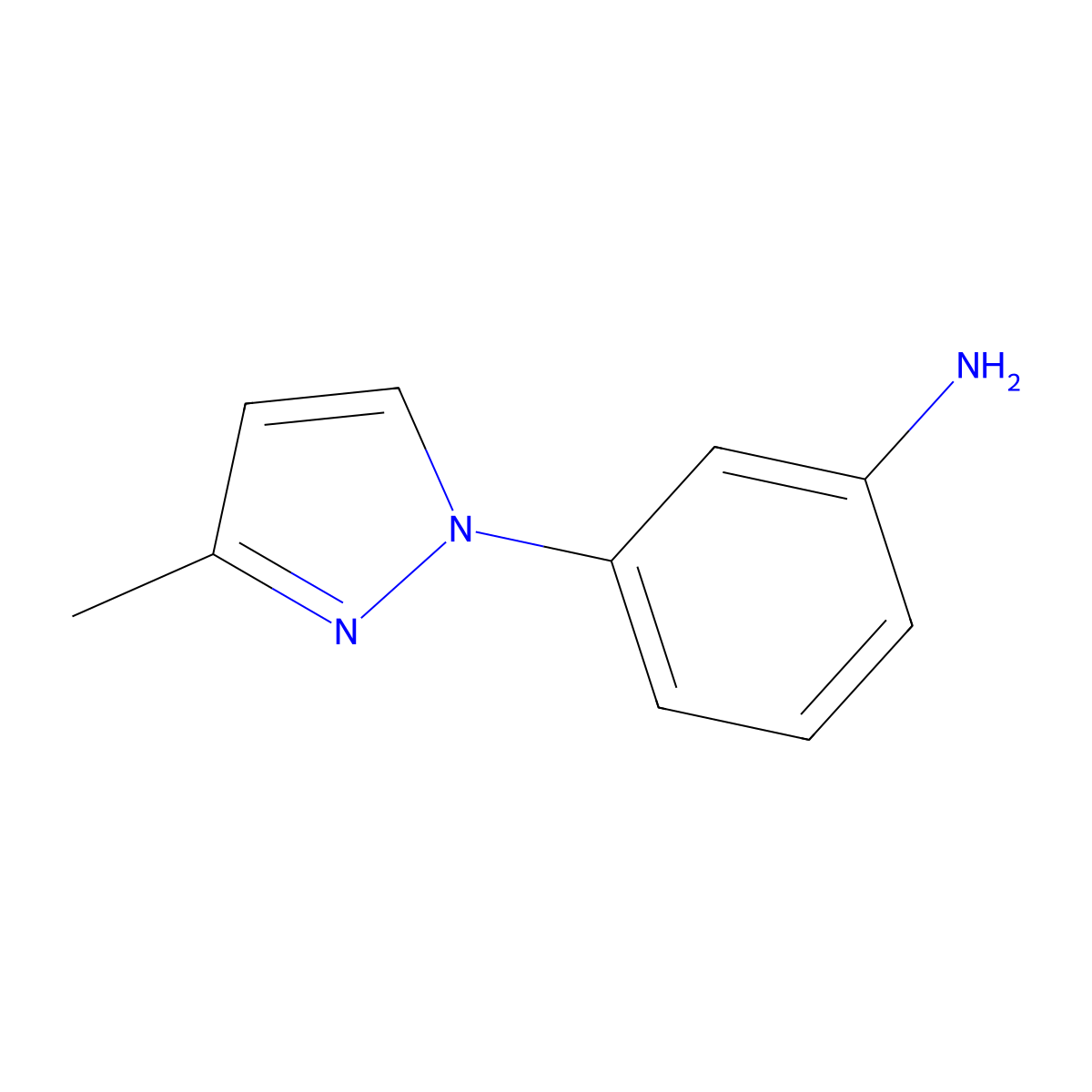 3-(3-methyl-1H-pyrazol-1-yl)aniline molecular structure, CAS 1134414-79-1