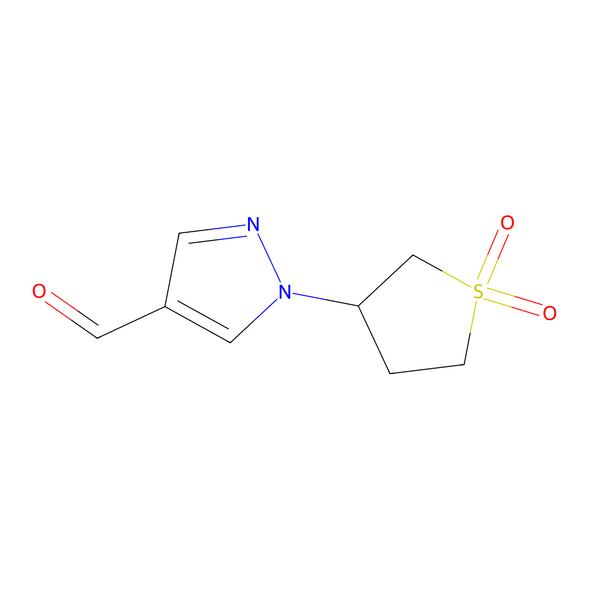 1-(1,1-Dioxo-1lambda6-thiolan-3-yl)-1H-pyrazole-4-carbaldehyde molecular structure, CAS 1134423-12-3