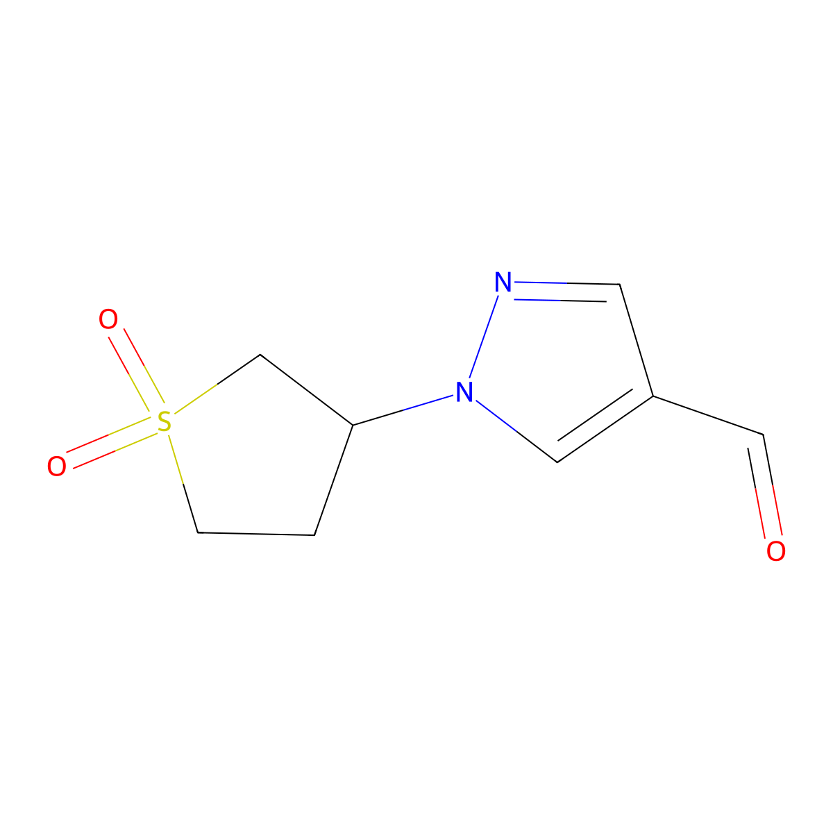 1-(1,1-Dioxo-1lambda6-thiolan-3-yl)-1H-pyrazole-4-carbaldehyde molecular structure, CAS 1134423-12-3