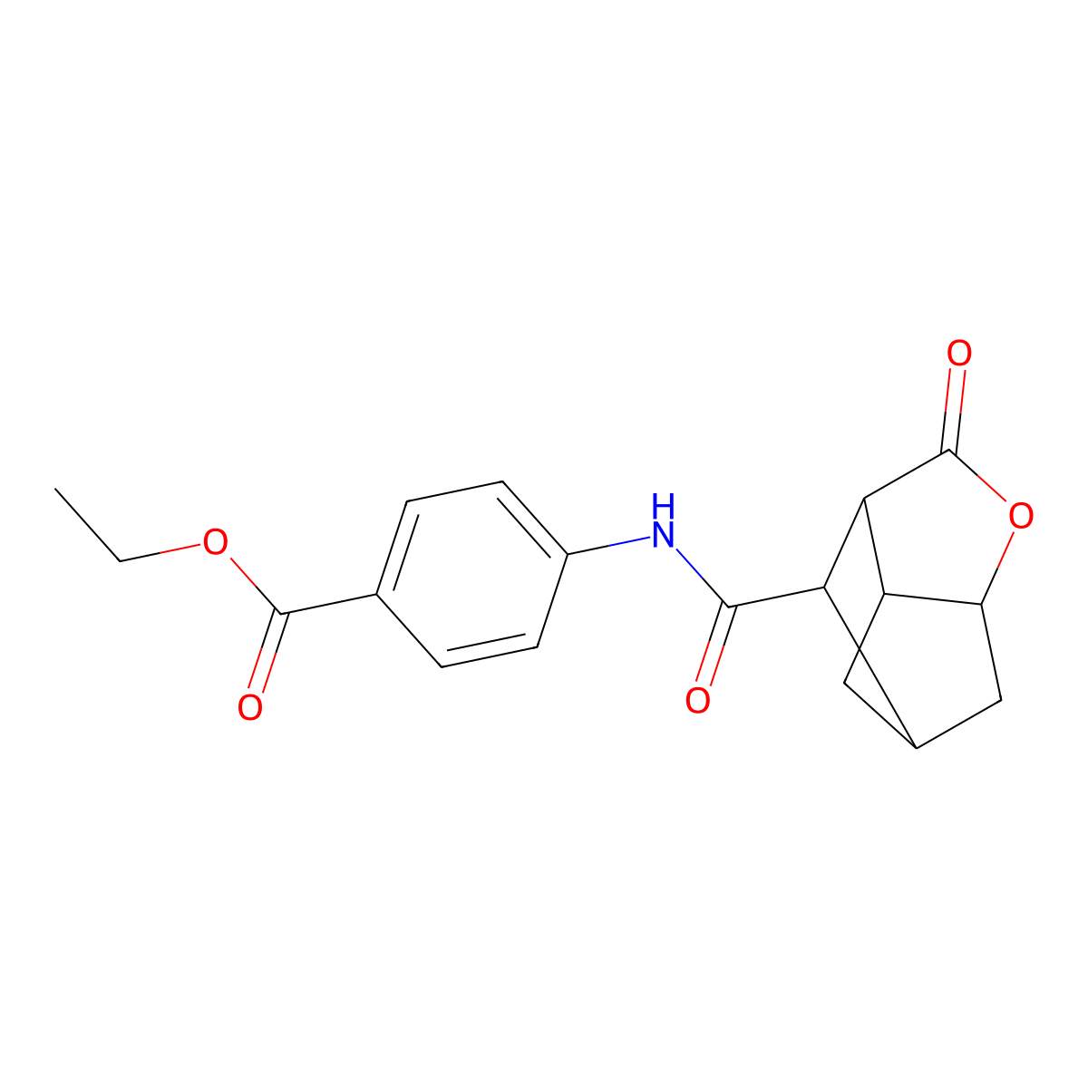 ethyl 4-{[(2-oxohexahydro-2H-3,5-methanocyclopenta[b]furan-7-yl)carbonyl]amino}benzoate molecular structure, CAS 1134426-45-1