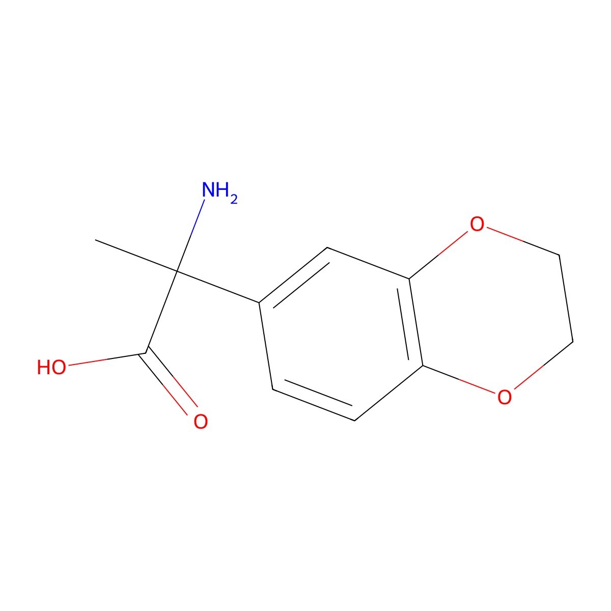 2-Amino-2-(2,3-dihydrobenzo[b][1,4]dioxin-6-yl)propanoic acid molecular structure, CAS 1134434-42-6