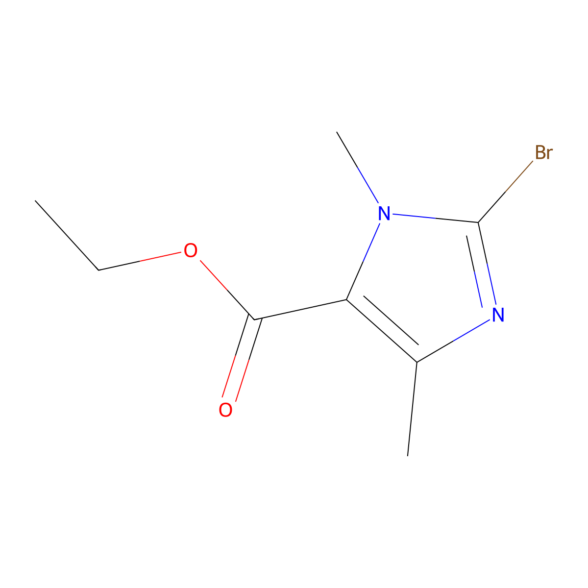 ethyl 2-bromo-1,4-dimethyl-1H-imidazole-5-carboxylate molecular structure, CAS 113444-43-2