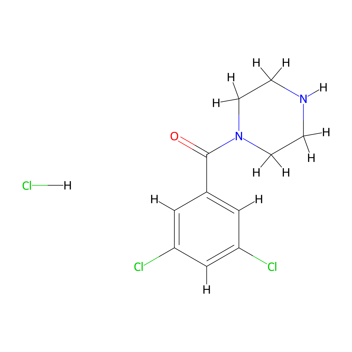 1-(3,5-Dichlorobenzoyl)piperazine hydrochloride molecular structure, CAS 1134449-64-1