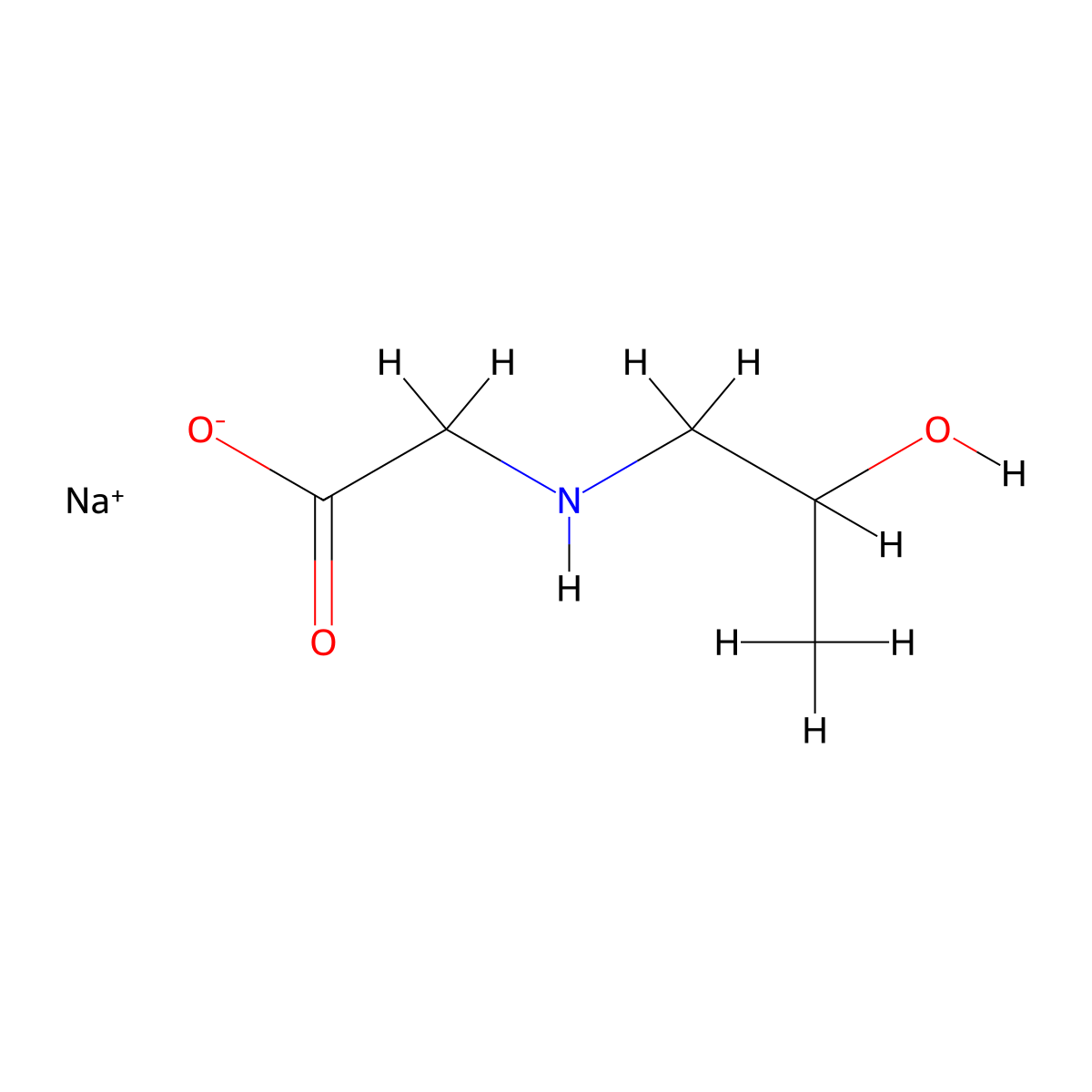 Sodium 2-[(2-hydroxypropyl)amino]acetate molecular structure, CAS 113447-21-5