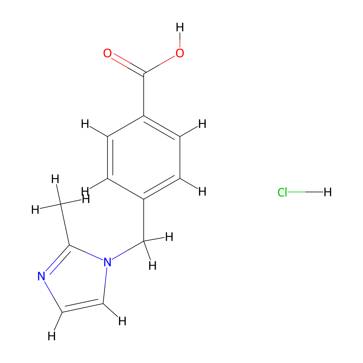 4-(2-Methyl-imidazol-1-ylmethyl)-benzoic acid hydrochloride molecular structure, CAS 1134483-46-7