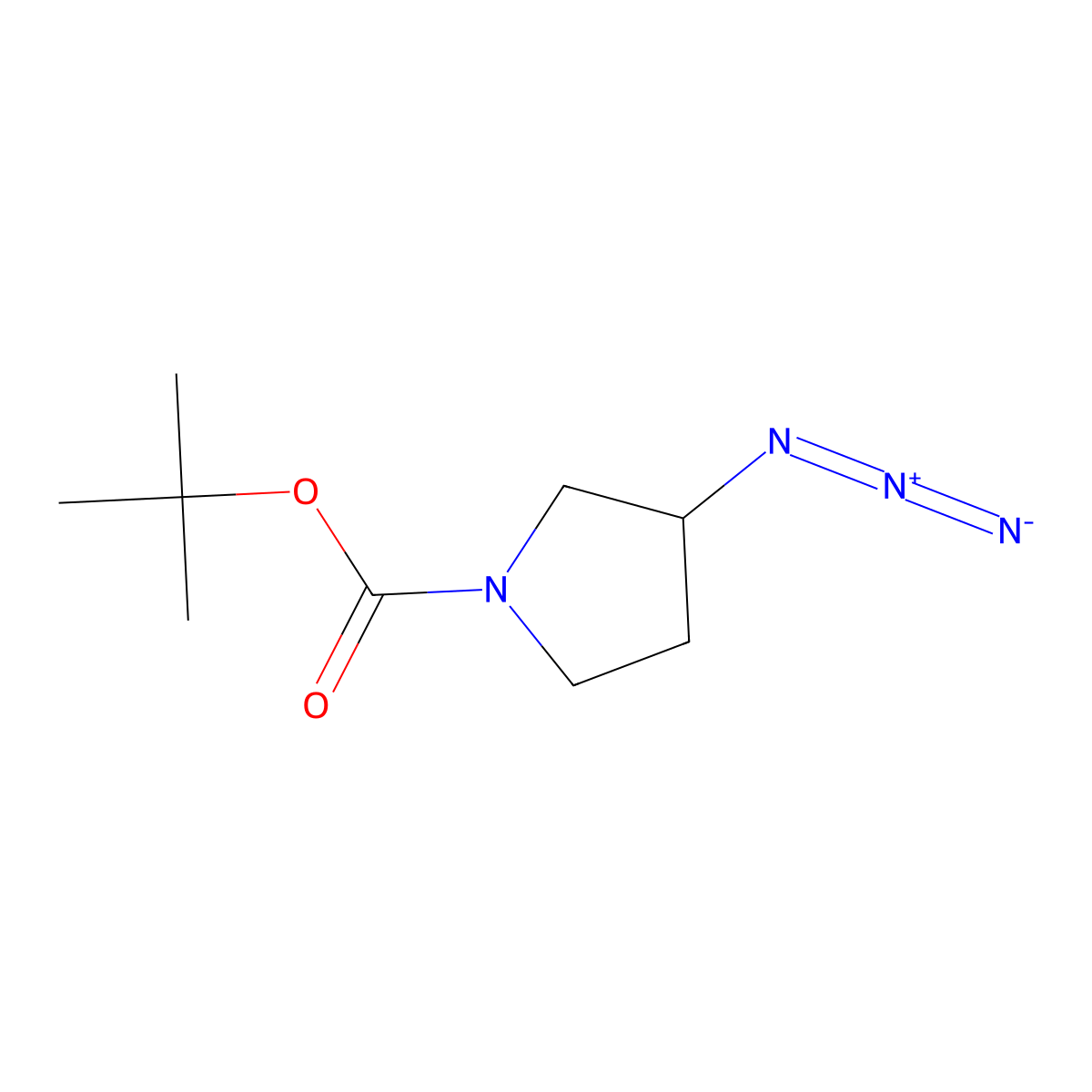 1-Pyrrolidinecarboxylic acid, 3-azido-, 1,1-dimethylethyl ester molecular structure, CAS 113451-52-8
