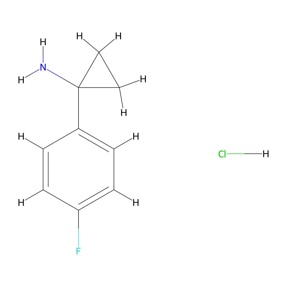 1-(4-Fluorophenyl)cyclopropan-1-amine hydrochloride molecular structure, CAS 1134524-25-6