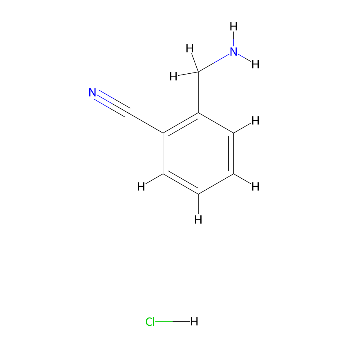 2-(Aminomethyl)benzonitrile hydrochloride molecular structure, CAS 1134529-25-1