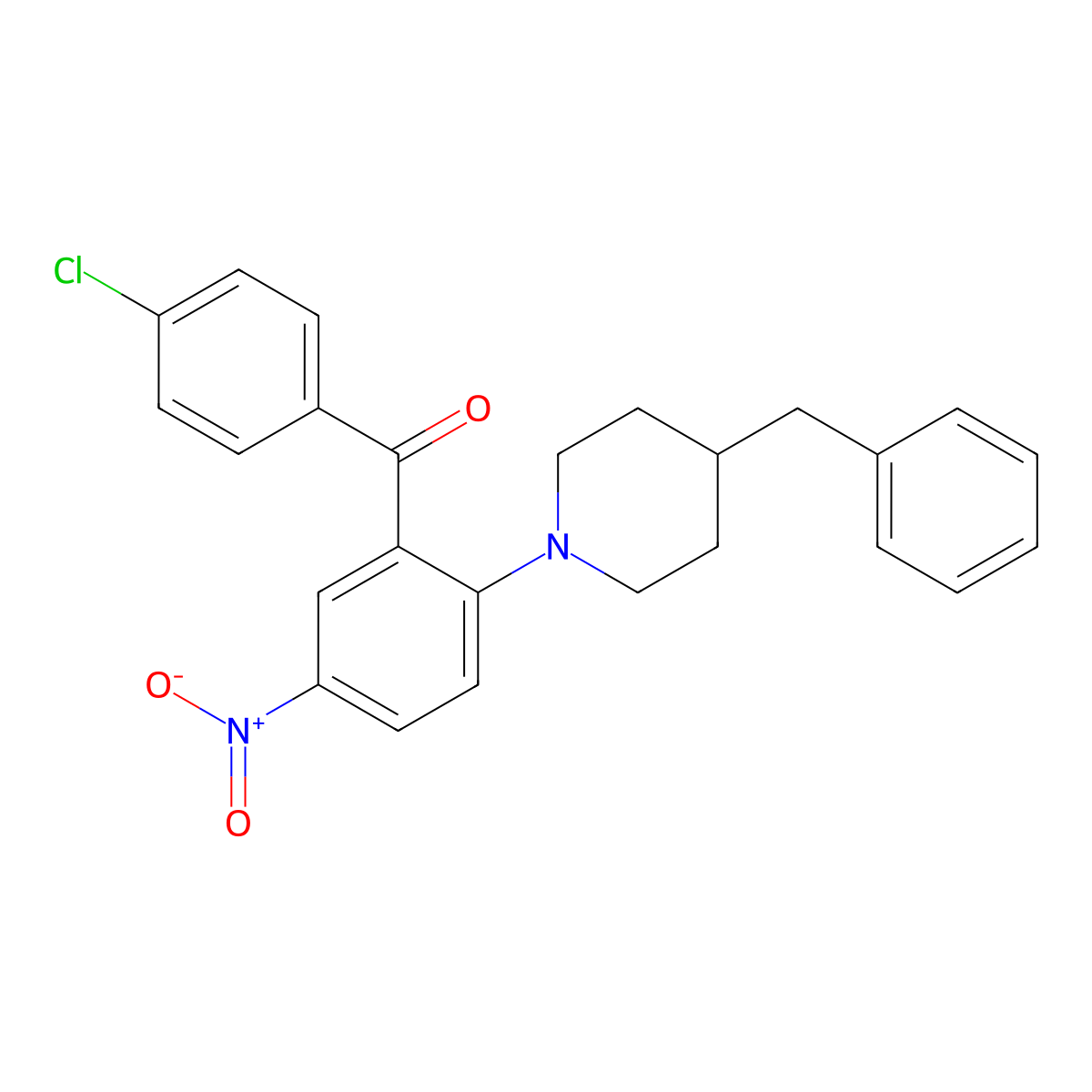 [2-(4-Benzylpiperidin-1-yl)-5-nitrophenyl]-(4-chlorophenyl)methanone molecular structure, CAS 113456-82-9