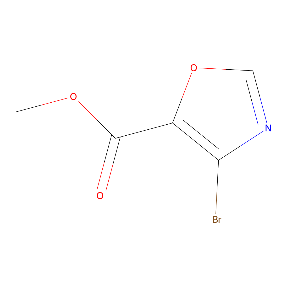 Methyl 4-bromo-1,3-oxazole-5-carboxylate molecular structure, CAS 1134560-77-2