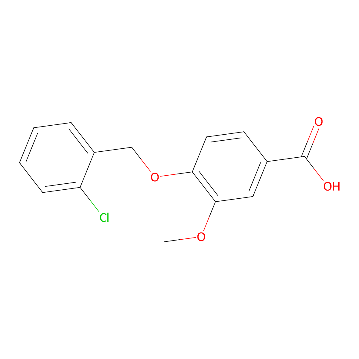 4-[(2-Chlorobenzyl)oxy]-3-methoxybenzoic acid molecular structure, CAS 113457-27-5