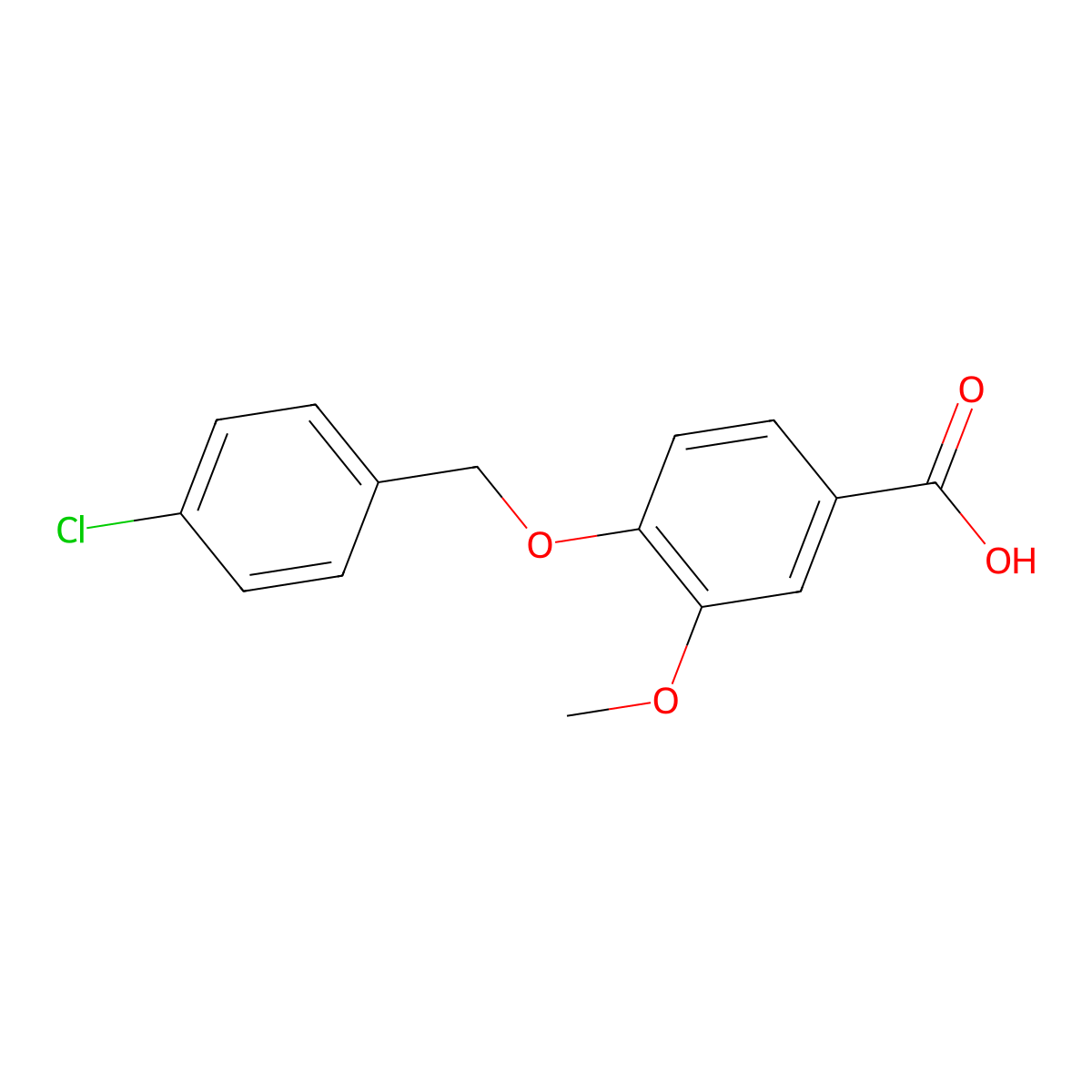 4-((4-Chlorobenzyl)oxy)-3-methoxybenzoic acid molecular structure, CAS 113457-36-6