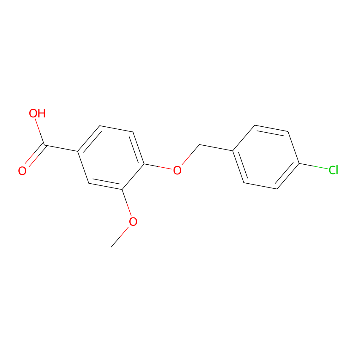 4-((4-Chlorobenzyl)oxy)-3-methoxybenzoic acid molecular structure, CAS 113457-36-6