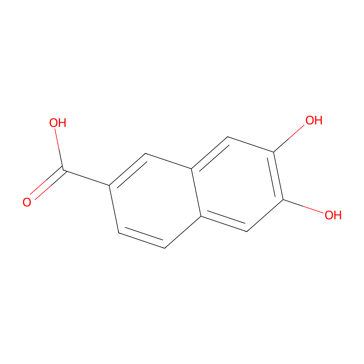 6,7-Dihydroxynaphthalene-2-carboxylic acid molecular structure, CAS 113458-95-0