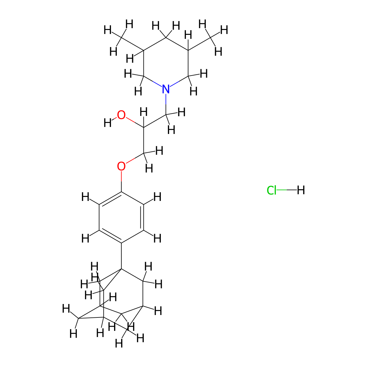1-[4-(Adamantan-1-yl)phenoxy]-3-(3,5-dimethylpiperidin-1-yl)propan-2-ol hydrochloride molecular structure, CAS 1134583-43-9