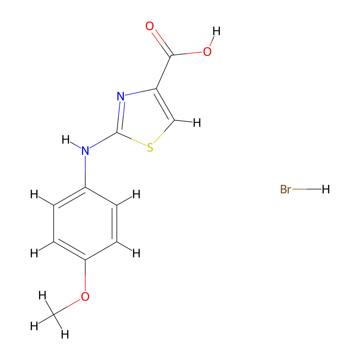 2-((4-Methoxyphenyl)amino)thiazole-4-carboxylic acid hydrobromide molecular structure, CAS 1134600-62-6