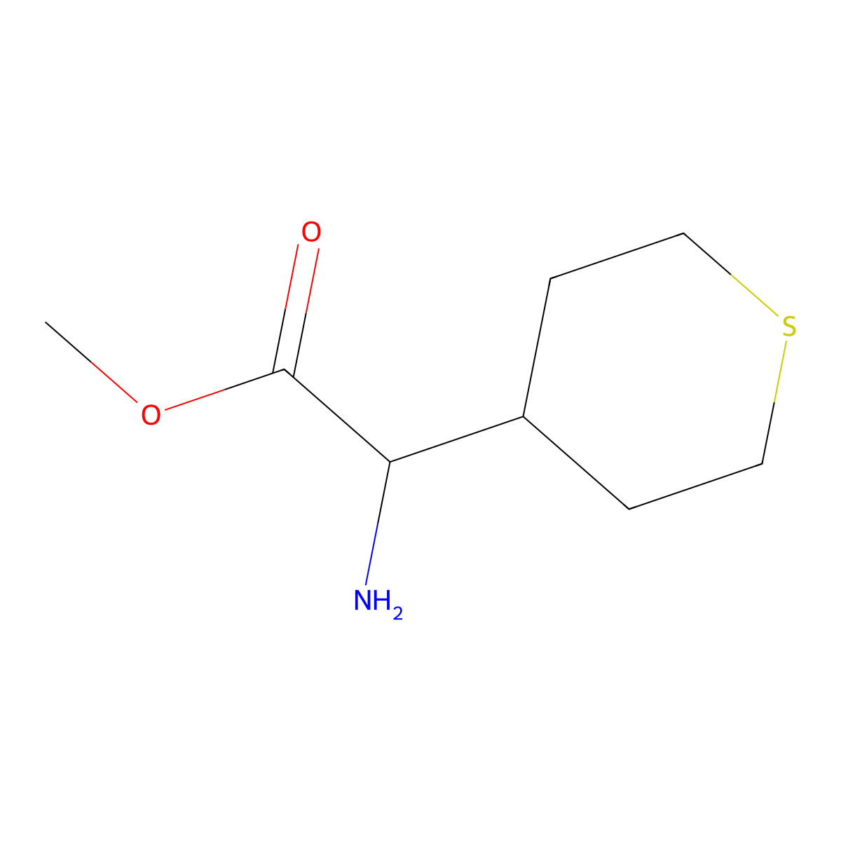 Methyl 2-Amino-2-(4-tetrahydrothiopyranyl)acetate molecular structure, CAS 1134603-63-6