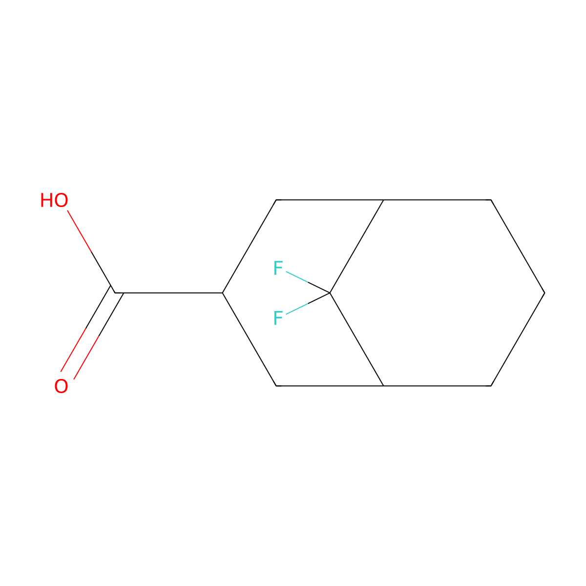 9,9-Difluorobicyclo[3.3.1]nonane-3-carboxylic acid molecular structure, CAS 1134604-93-5