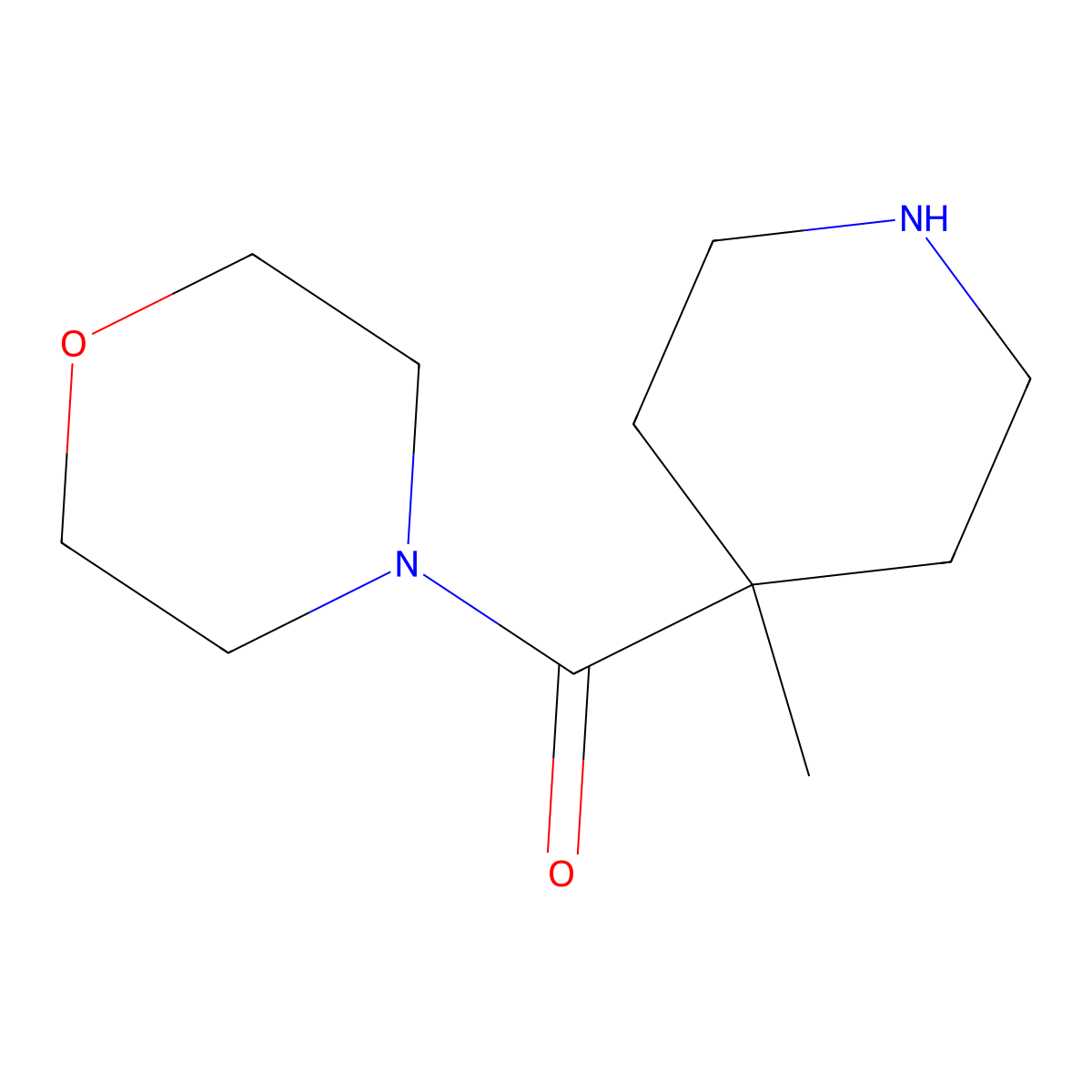 4-Methyl-4-(N-morpholinylcarbonyl) piperidine molecular structure, CAS 1134606-68-0