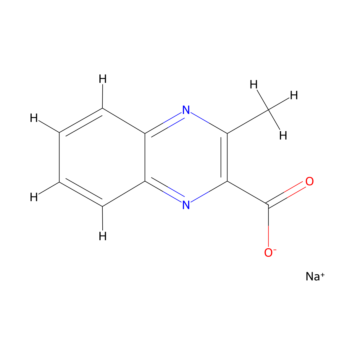 Sodium 3-methylquinoxaline-2-carboxylate molecular structure, CAS 1134616-77-5