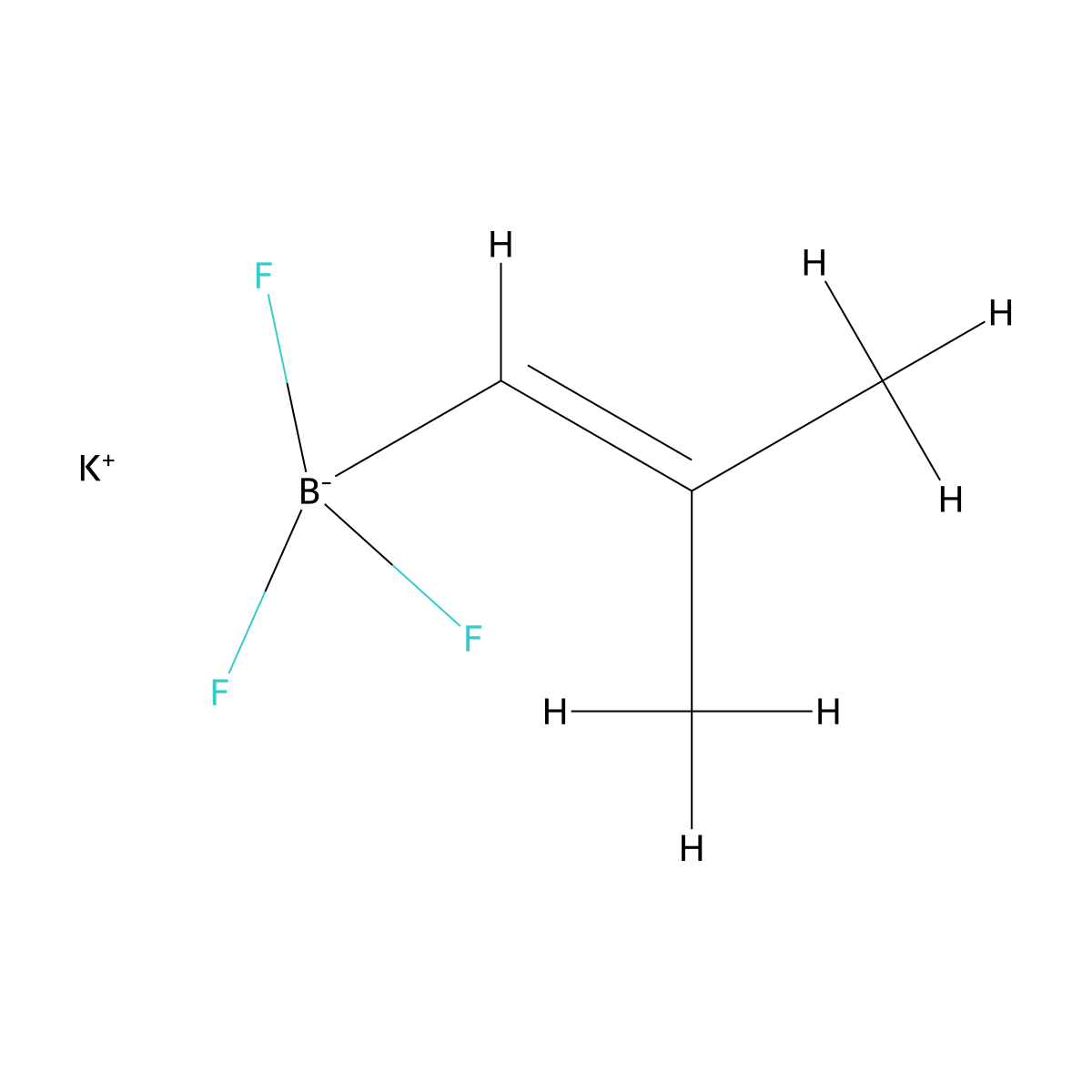 Potassium 2-methyl-1-propenyltrifluoroborate molecular structure, CAS 1134643-87-0