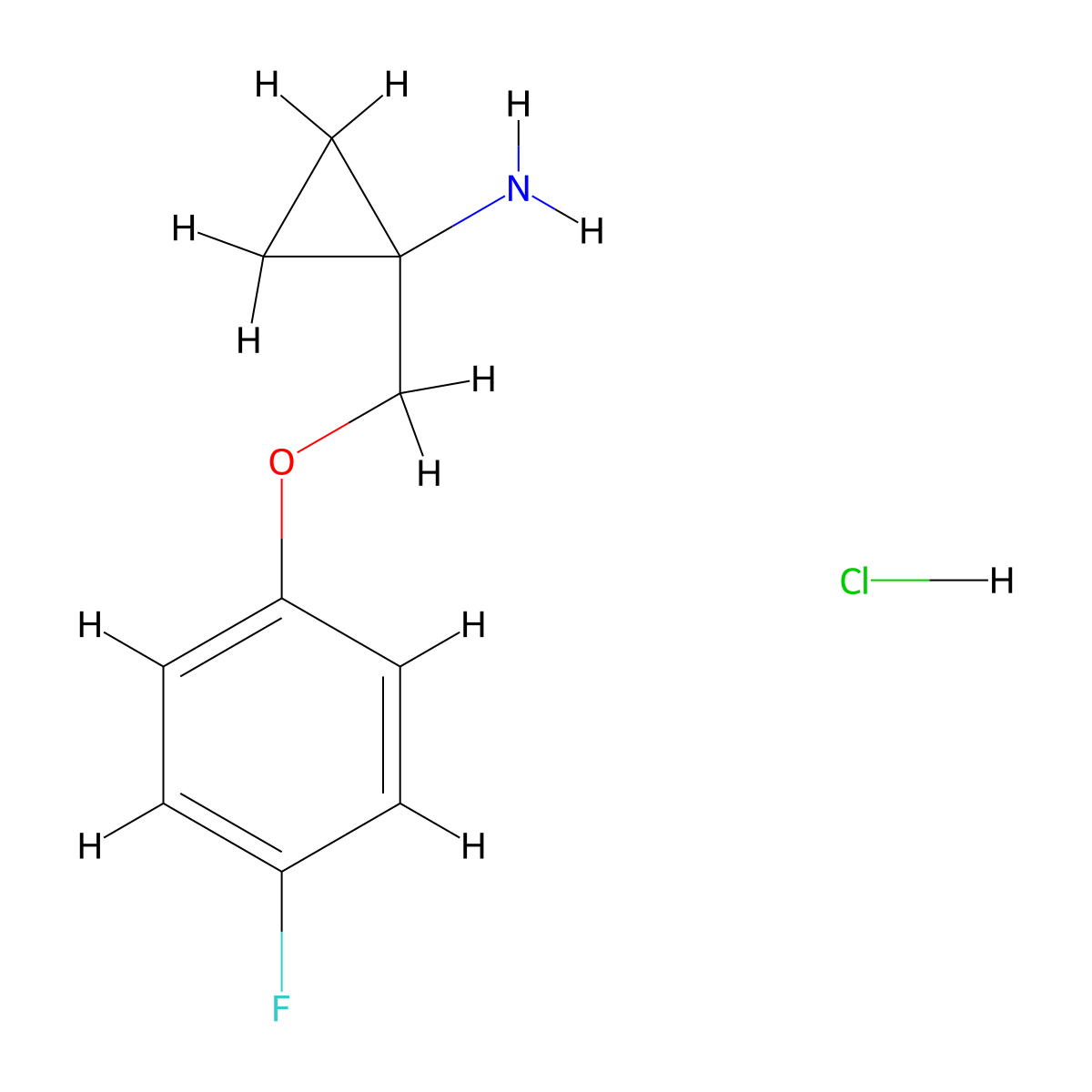 1-[(4-Fluorophenoxy)methyl]cyclopropylamine, chloride molecular structure, CAS 1134672-71-1
