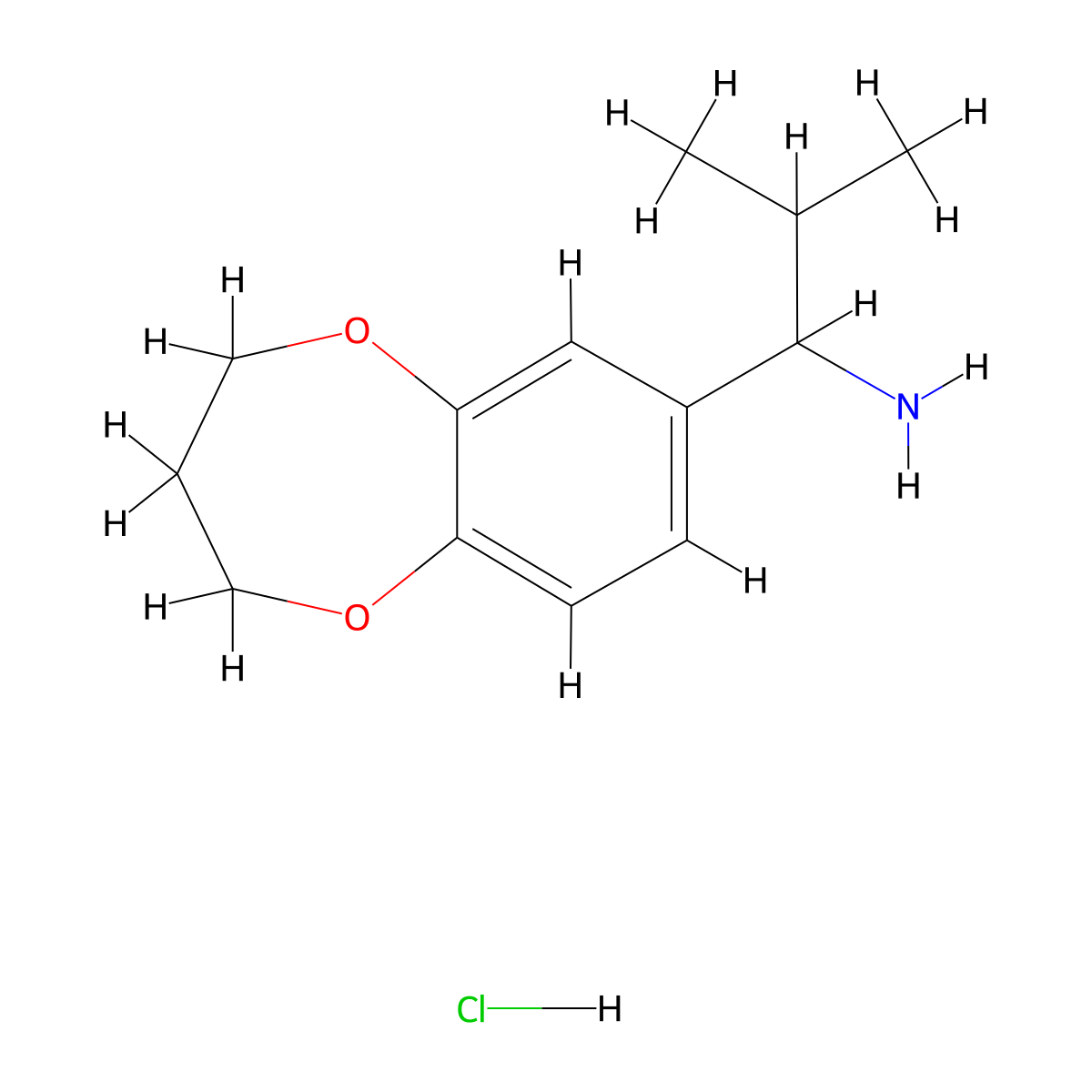 1-(3,4-dihydro-2H-1,5-benzodioxepin-7-yl)-2-methylpropan-1-amine hydrochloride molecular structure, CAS 1134676-71-3