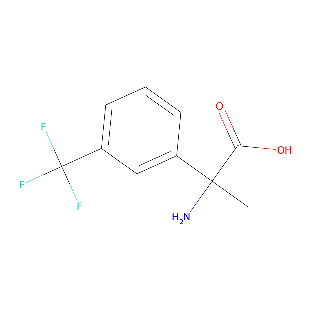 2-Amino-2-[3-(trifluoromethyl)phenyl]propanoic acid molecular structure, CAS 1134679-10-9