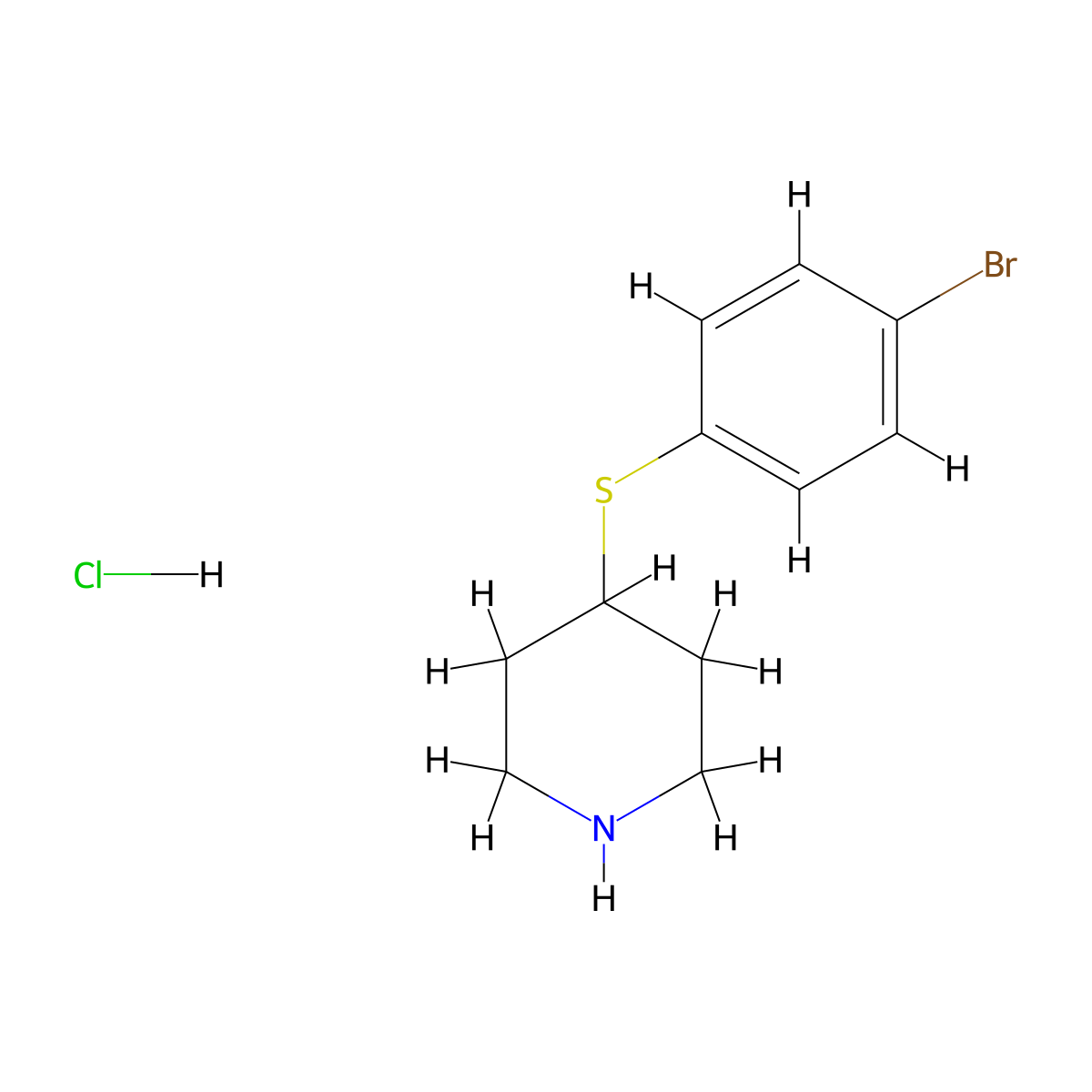 4-[(4-Bromophenyl)thio]piperidine hydrochloride molecular structure, CAS 1134681-62-1