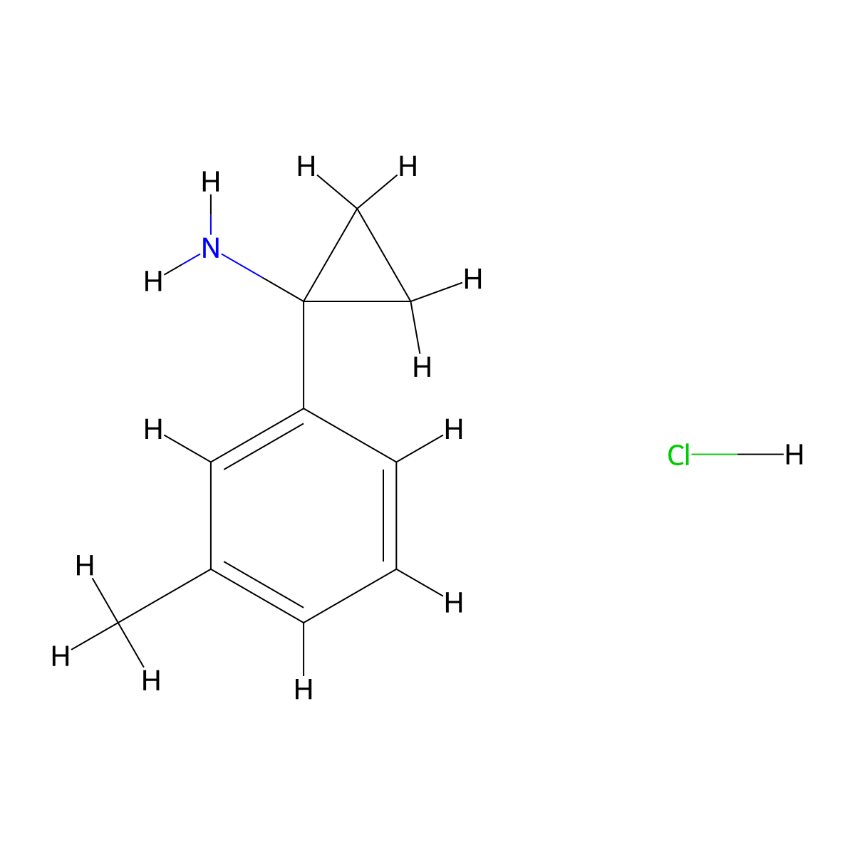 1-(3-Methylphenyl)cyclopropan-1-amine hydrochloride molecular structure, CAS 1134683-51-4