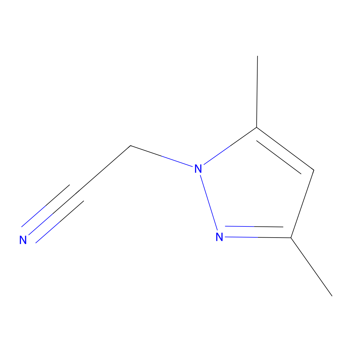 (3,5-dimethyl-1H-pyrazol-1-yl)acetonitrile molecular structure, CAS 1134684-85-7