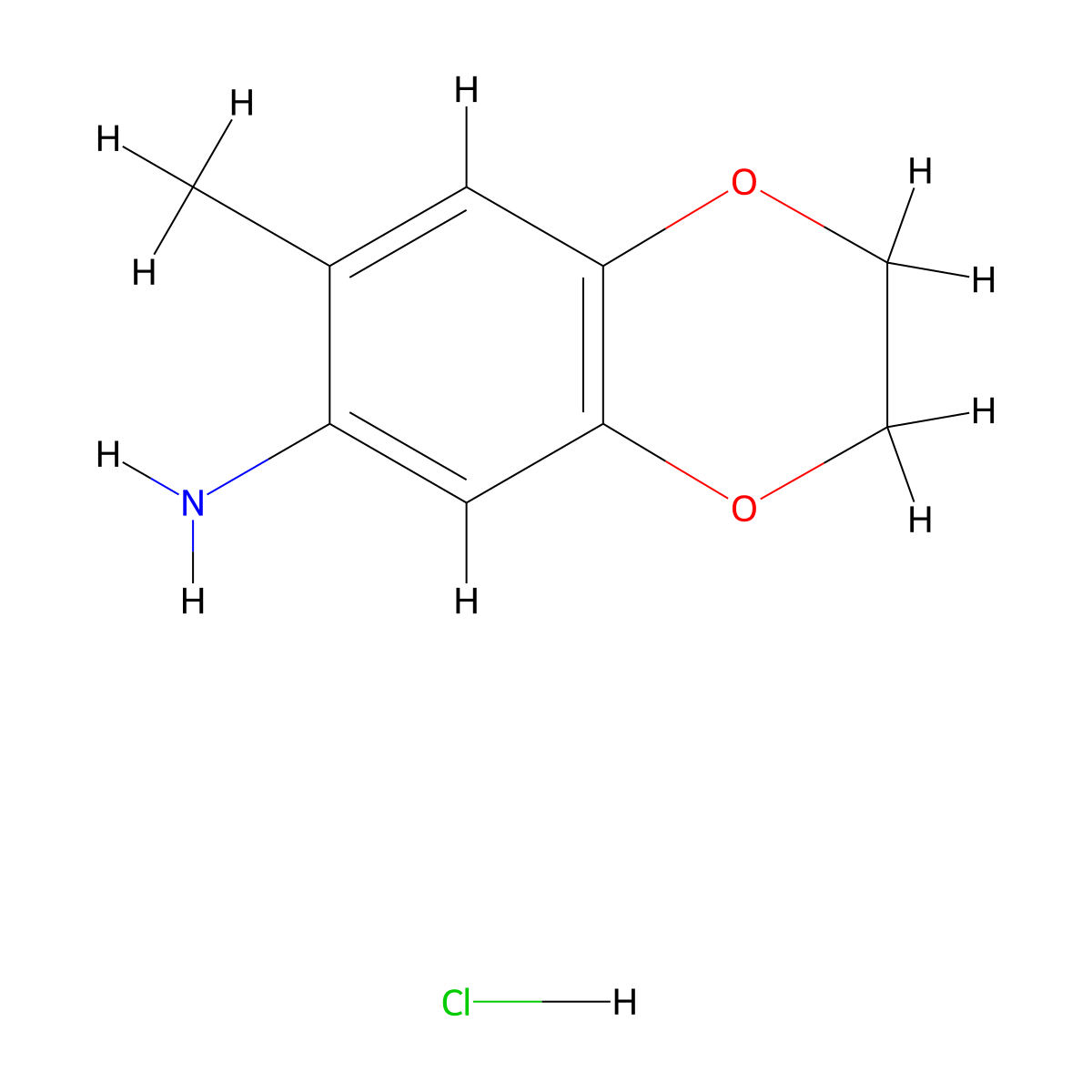 7-Methyl-2,3-dihydrobenzo[b][1,4]dioxin-6-amine hydrochloride molecular structure, CAS 1134690-09-7