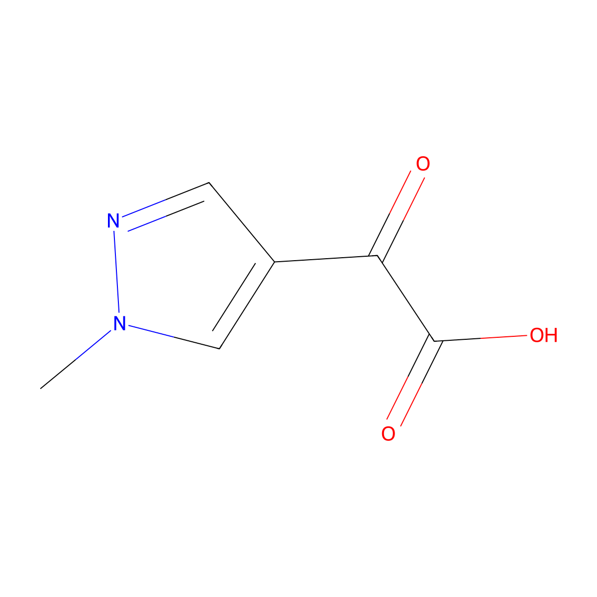 2-(1-methyl-1H-pyrazol-4-yl)-2-oxoacetic acid molecular structure, CAS 1134691-09-0