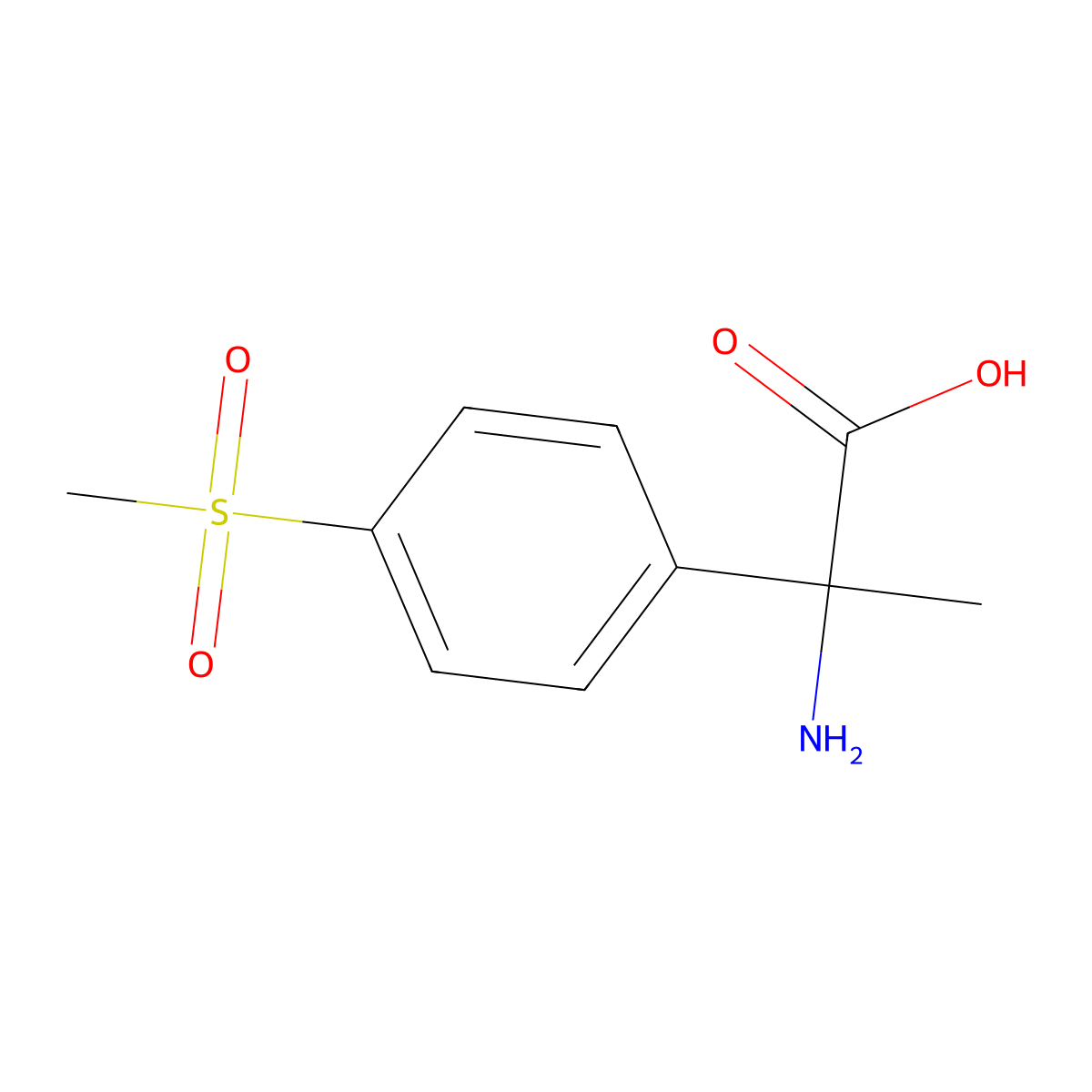 2-Amino-2-(4-methanesulfonylphenyl)propanoic acid molecular structure, CAS 1134693-74-5